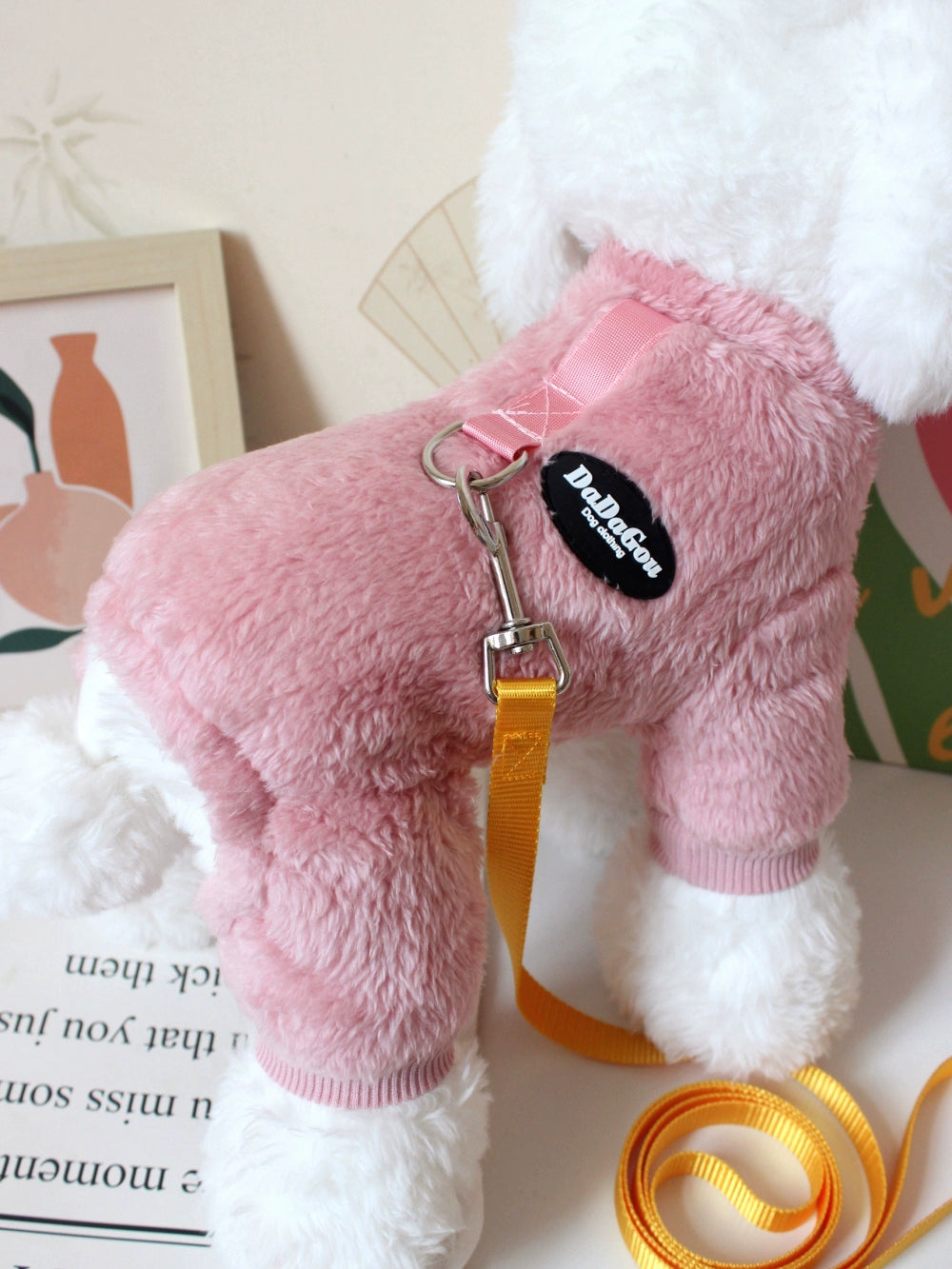 Pet Autumn and Winter Warm Puppy Clothes Teddy Bichon Velvet Winter Traction Home Wear Pull Ring Four Legs Fluffy Jacket
