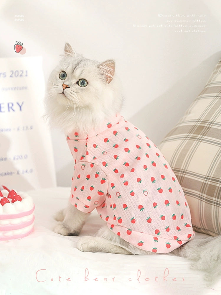 Cat Clothes Summer Anti-Lint Breathable Pet Kittens Kitten British Shorthair Ragdoll Pajamas Cat Summer Thin