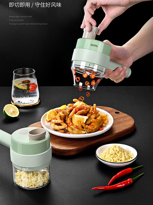 Lianna German Small Chopping Artifact Wireless Electric Garlic Grinder Mashed Garlic Garlic Press Automatic Press and Pull Garlic Stirring Machine