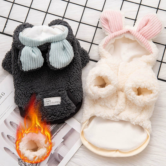 Cute Cat Clothes Autumn and Winter Thickened Kitten Blue Cat Kittens Ragdoll Hairless Cat Pet Winter Clothing