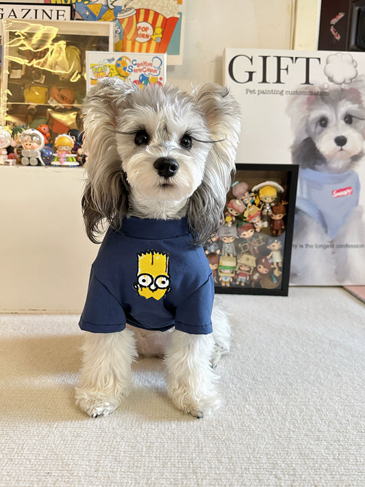 Pet Cat Dog Clothes Summer Cool Breathable Anti-Lint Air Conditioning Clothes Small and Medium Large Dog Small Yellow Cotton T-shirt