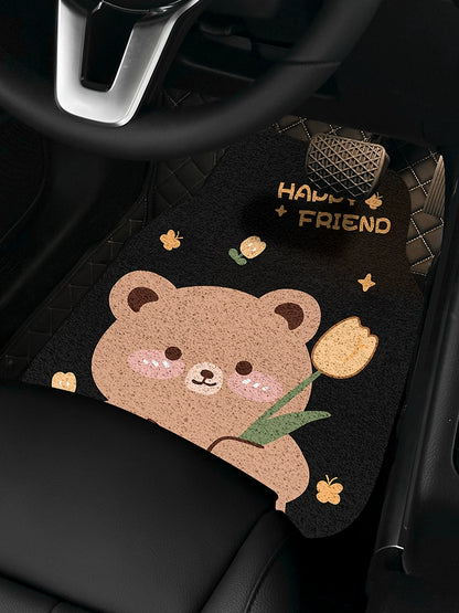 Cute Cartoon High-End Anti-Dirty Girl Car Foot Mat