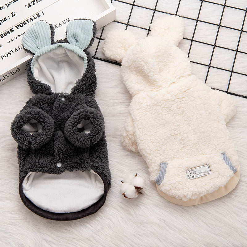 Cute Cat Clothes Autumn and Winter Thickened Kitten Blue Cat Kittens Ragdoll Hairless Cat Pet Winter Clothing