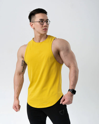 Summer New Fitness Vest Men's Stretch Cotton Equipment Muscle Training Brothers Basketball Sports Light Board Sleeveless T-shirt