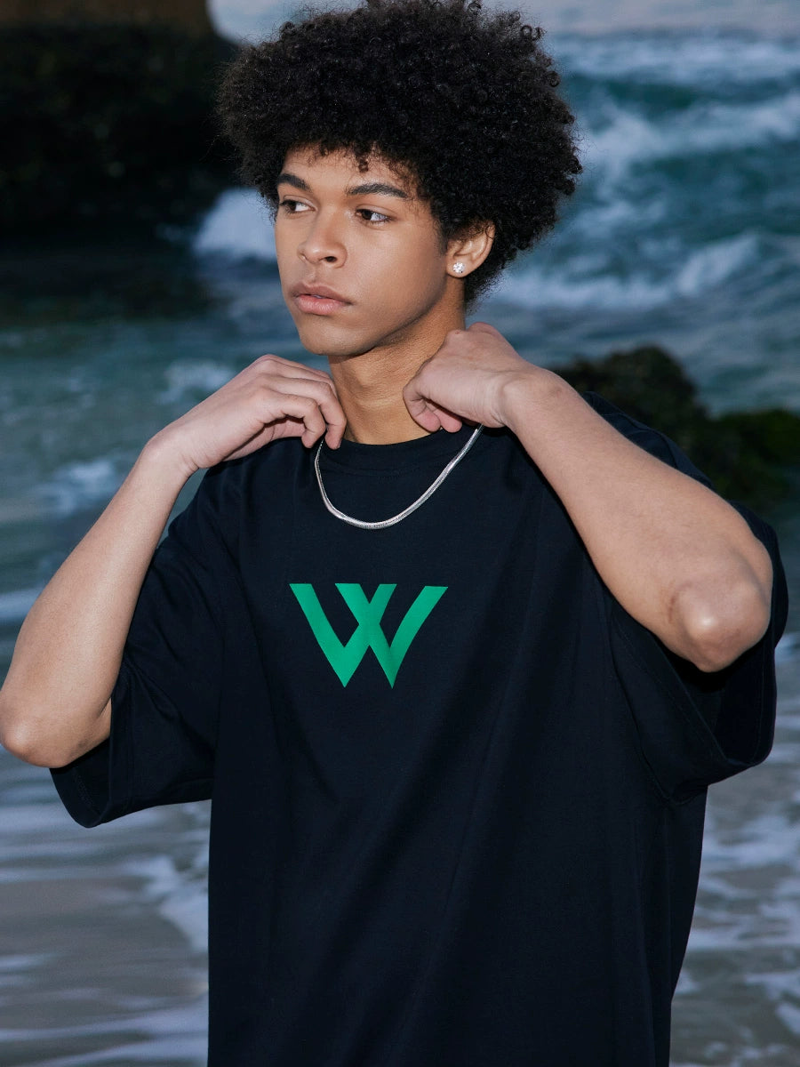 BD Bodybuilding Station New Summer Sports Short Sleeve Minimalist Logo Print round Neck Heavy T-shirt Men Loose