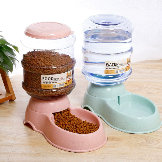 Large Capacity Dog Food Bucket Water Fountain Cat Water Fountain Automatic Pet Feeder Water Feeding 3.8L Cat Bowl Dog Basin