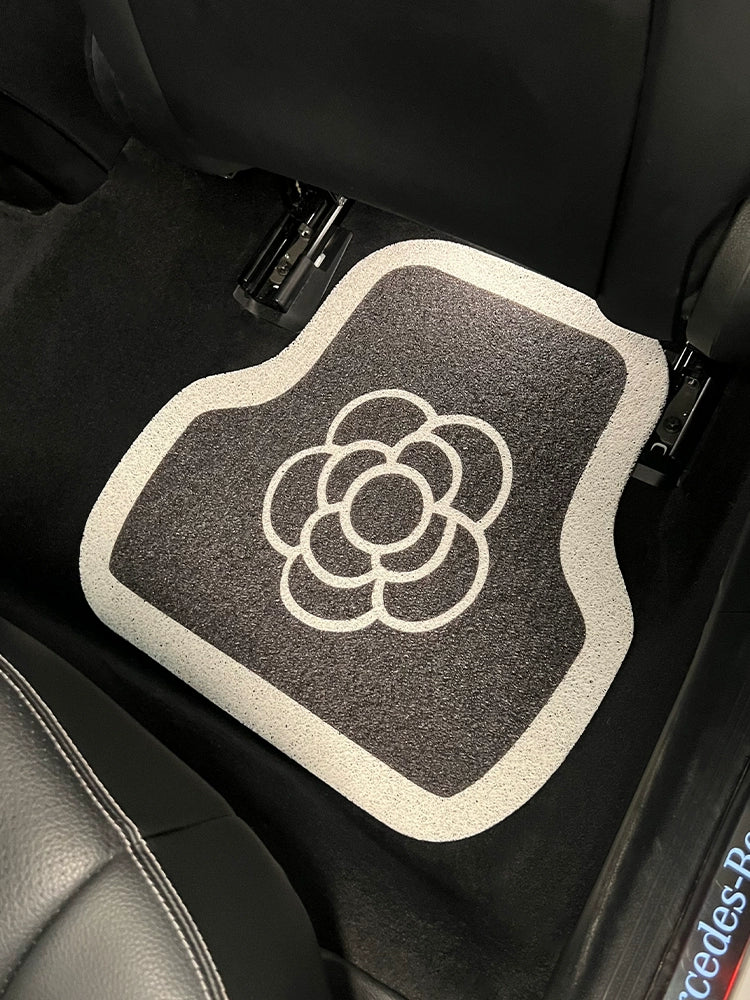 Cute Camellia Anti-Dirty Car Foot Mat for Main Driving Carpet