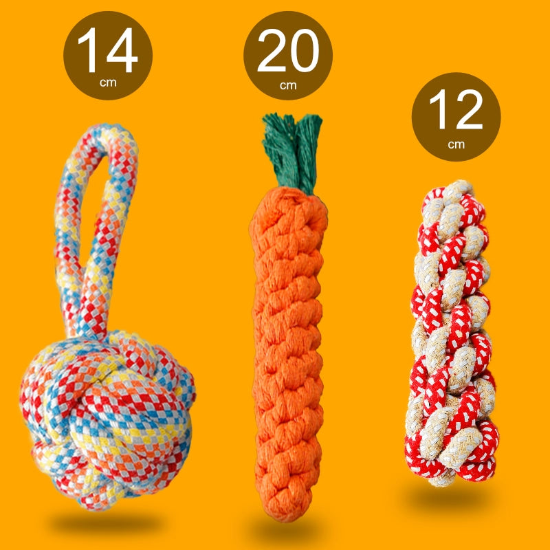 Dog Bite-Resistant Toys Cord Teether Dog Chewing Rope Pet Tug of War String Puppy Bichon Teddy Small Dog Dog Bends and Hitches