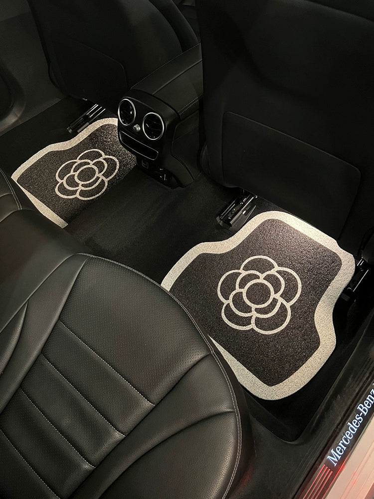 Cute Camellia Anti-Dirty Car Foot Mat for Main Driving Carpet