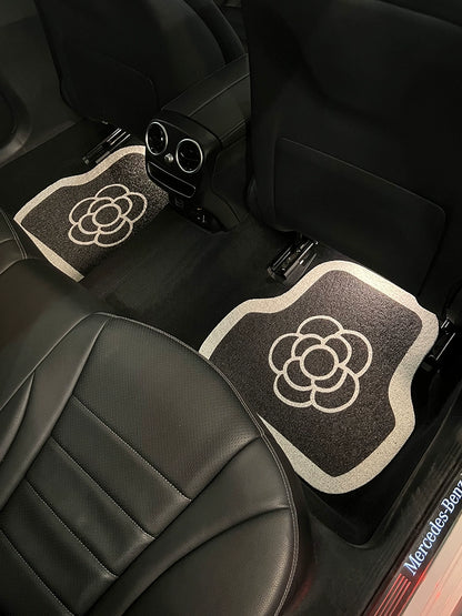 Cute Camellia Anti-Dirty Car Foot Mat for Main Driving Carpet