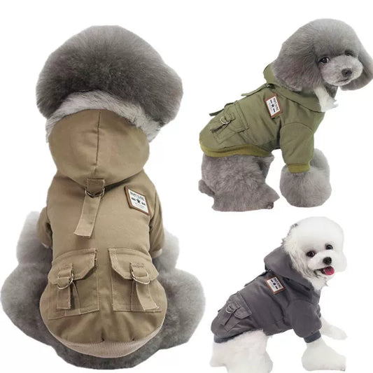 Teddy Winter Warm Two-Legged Military Pet Dog