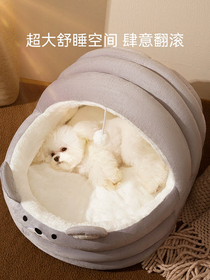 Kennel Winter Warm Small Size Dogs Kennel Dog Bed Internet Celebrity Semi-Closed Cat Nest All Year Round Neutral Pet Supplies Winter