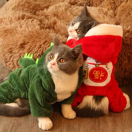 Cat Clothes Winter Anti-Lint Exclusive for Cats Small Clothes Cute Four-Legged Pet Clothing British Shorthair American Shorthair Ragdoll Winter Clothes
