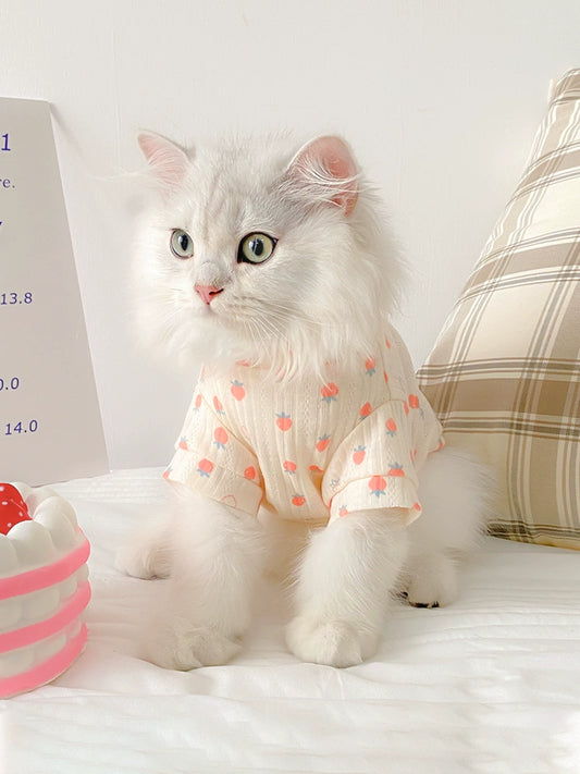 Cat Clothes Summer Anti-Lint Breathable Pet Kittens Kitten British Shorthair Ragdoll Pajamas Cat Summer Thin