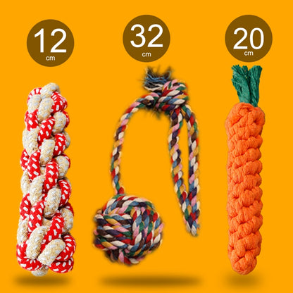 Dog Bite-Resistant Toys Cord Teether Dog Chewing Rope Pet Tug of War String Puppy Bichon Teddy Small Dog Dog Bends and Hitches