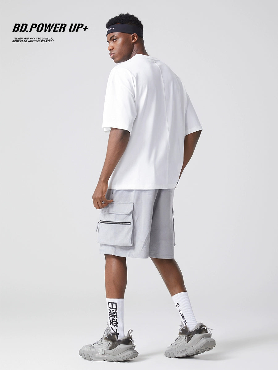 Men's Loose and Simple Fashionable Embroidery Trend Short-Sleeved Cotton T-shirt