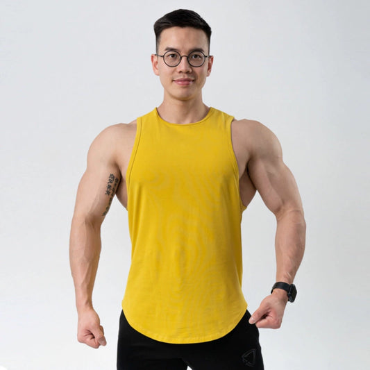 Summer New Fitness Vest Men's Stretch Cotton Equipment Muscle Training Brothers Basketball Sports Light Board Sleeveless T-shirt