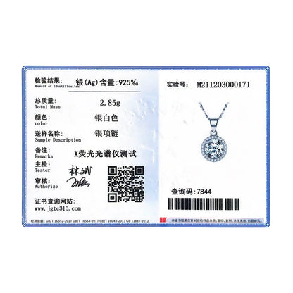 Genuine 925 Sterling Silver Luxury Chain Brand Necklace with 2.0Ct AAAAA Level Zircon Necklaces Gift Jewelry for women