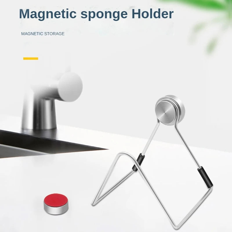 Magnetic Drain Rack  Kitchen Sponge Holder for Sink   Detachable Cleaning Cloth Shelf Dish Drainer  Accesso