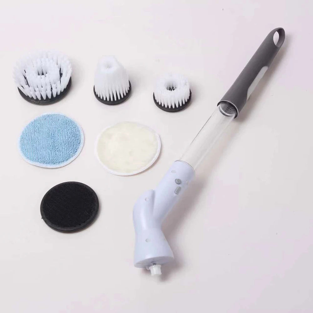 6 In 1 Electric Cleaning Brush Electric Spin Cleaning Scrubber Electric Cleaning Tools Kitchen Bathroom Cleaning Gadgets
