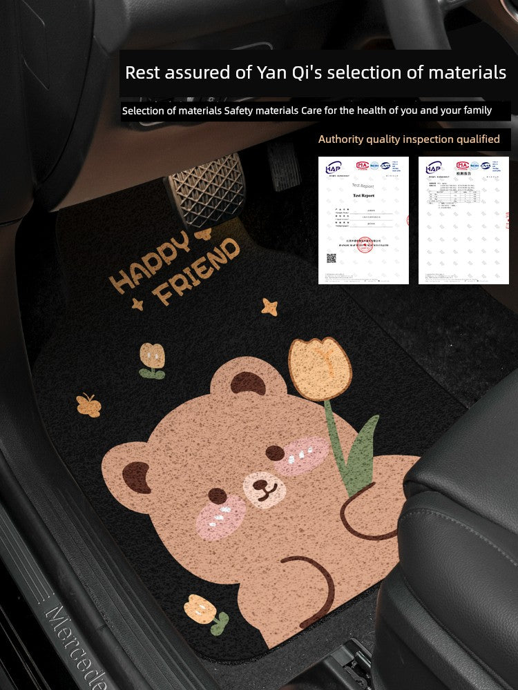 Cute Cartoon High-End Anti-Dirty Girl Car Foot Mat