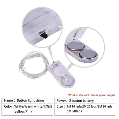 1M 2M 3M 5M LED Fairy Light Copper Wire String Light Night lamp Mini Christmas Garland Light Waterproof for Wedding Xmas Party
