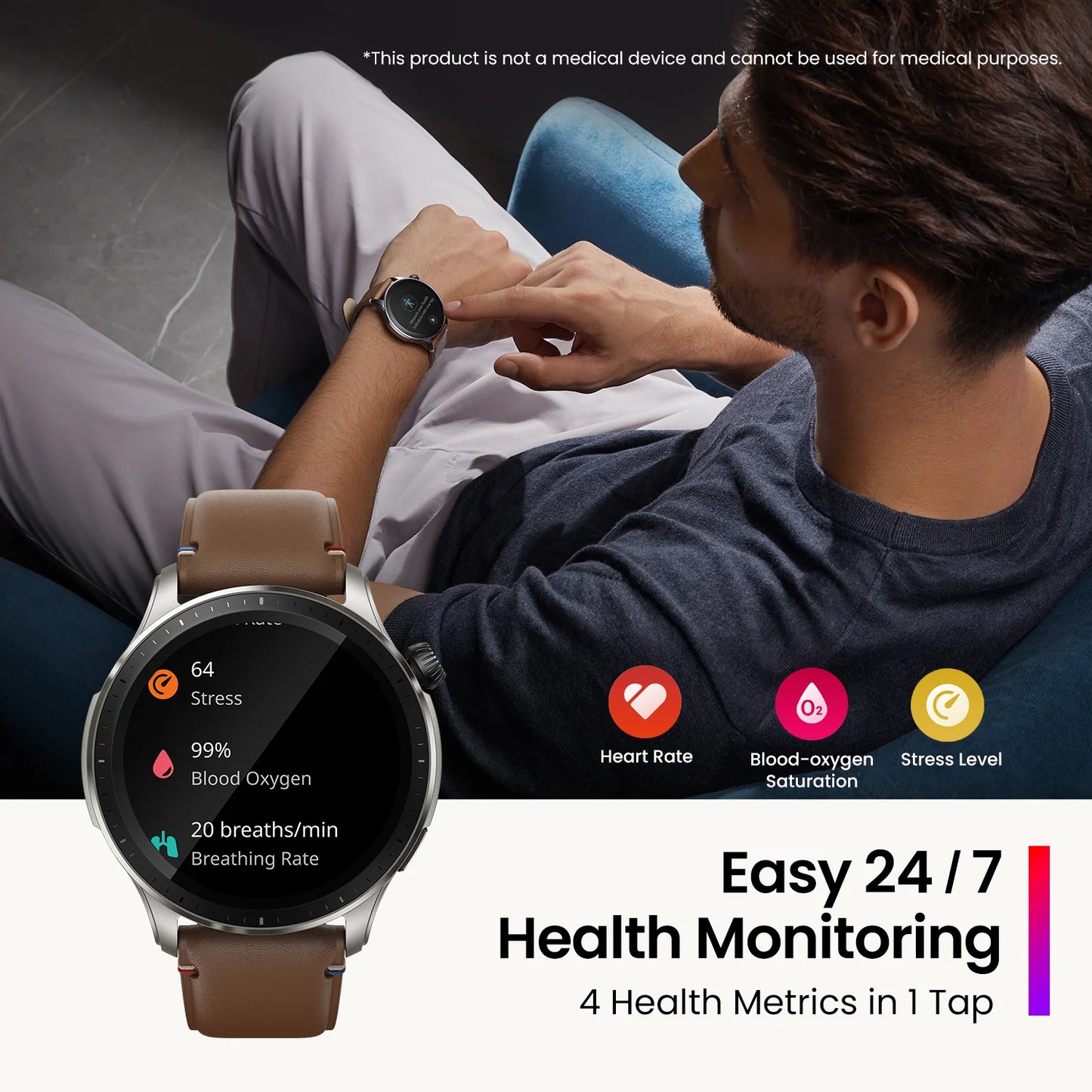 New Amazfit GTR 4 Smartwatch Dual-band Positioning Bluetooth Phone Calls Smart Watch Music Storage For  Android  IOS