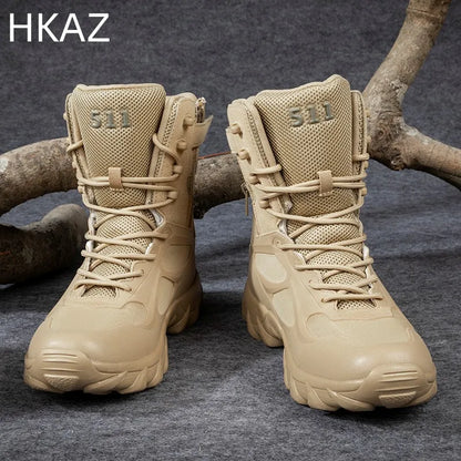Men's Boots Comfortable Breathable Wear-Resistant Non-slip Outdoor Field Training Boots Spring and Autumn Main Push Large Size