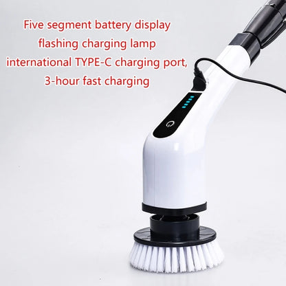 Electric Spin Scrubber Cordless Bathroom Cleaning Brush Adjustable Extension