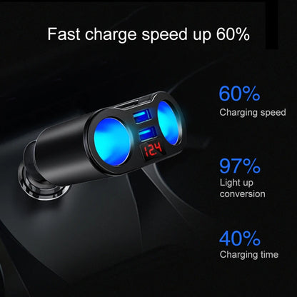 3.1A USB Car Charger Dual Cigarette Lighter Socket Splitter For Phone Tablet DVR Power Adapter Auto Electronics with LCD Display