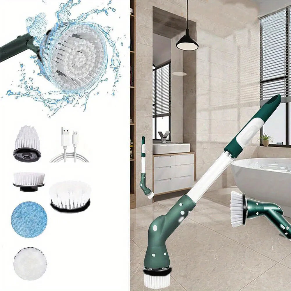 6 In 1 Electric Cleaning Brush Electric Spin Cleaning Scrubber Electric Cleaning Tools Kitchen Bathroom Cleaning Gadgets