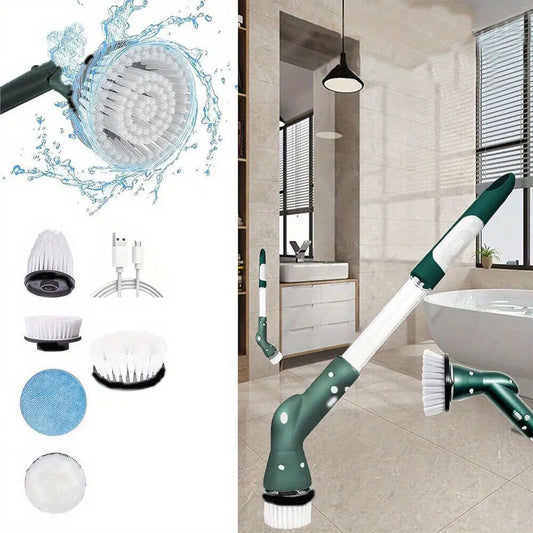 6 In 1 Electric Cleaning Brush Electric Spin Cleaning Scrubber Electric Cleaning Tools Kitchen Bathroom Cleaning Gadgets