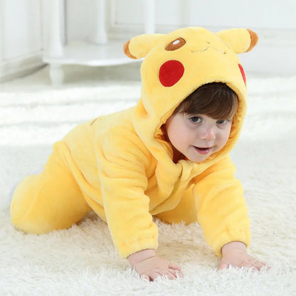 Autumn Spring Newborn Baby Clothes Anime Cosplay Halloween Costume Toddler Boy Girl Rompers Zipper Flannel Warm Infant Onesie