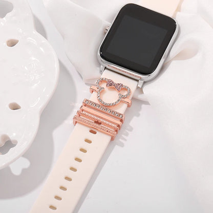 Silicone Watchband Charm Ring Sets for Apple Watch Decorative Cute Cartoon Charms Jewelry Nails for Iwatch Bracelet Strap Charms