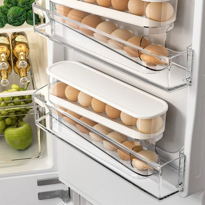 Refrigerator Egg Storage Box Automatic Scrolling Egg Holder Household Large Capacity Kitchen Dedicated Roll Off Egg Storage Rack