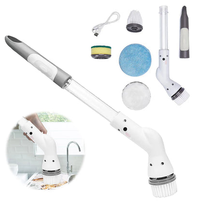 6 In 1 Electric Cleaning Brush Electric Spin Cleaning Scrubber Electric Cleaning Tools Kitchen Bathroom Cleaning Gadgets