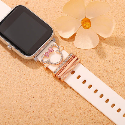 Silicone Watchband Charm Ring Sets for Apple Watch Decorative Cute Cartoon Charms Jewelry Nails for Iwatch Bracelet Strap Charms