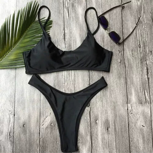 Candy Color Solid Color Bali Vacation Bikini Sexy Split Swimsuit European and American Bikini